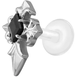 PTFE Labret mit Innengewinde + Titan-Aufsatz KREUZ