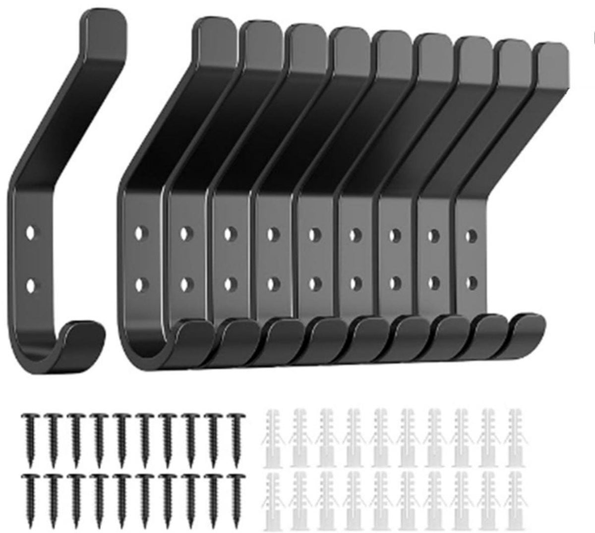GELLDG 10 stuks metalen kapstokhaken - 10 cm - Geschikt voor kleding, jassen en hoeden