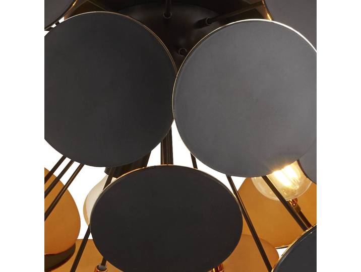 Searchlight Deckenleuchte Discus, dimmbar, schwarz, für Wohn- / Esszimmer, Kunststoff, Modern