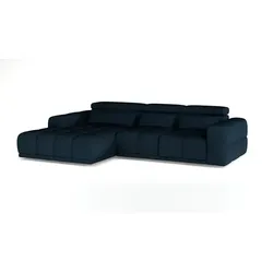 Ecksofa Panama Stoff Blau Dunkelblau