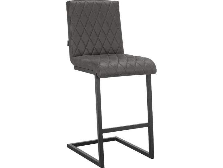Bistrostuhl GOODPRODUCT Janelle , grau (anthrazit, schwarz, anthrazit), B:42cm H:104cm T:52cm, Stoff, Stühle, Bistrostuhl, Sitz und Rücken gepolstert, Nähte am Sitz und Rücken, Sitzhöhe 65 cm