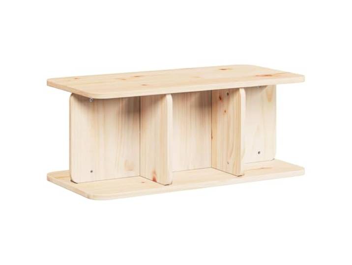 IBUQDDV Couchtisch Natur 80 x 39,5 x 33,5 cm Massivholz Kiefer Rustikaler Stil, rechteckige Form, natürliche Holzmaserung, einfache Montage, pflegeleicht