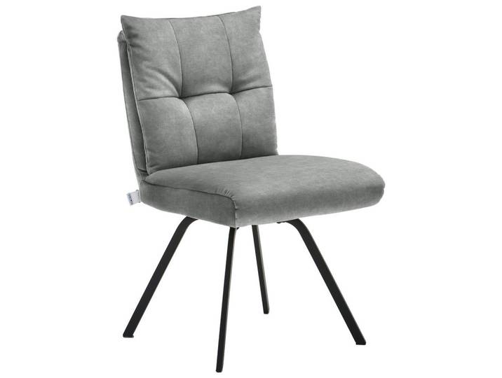 Welnova Stuhl, Grau, eckig, 50x82x68 cm, Stoffauswahl, Gestellauswahl, Esszimmer, Stühle, Esszimmerstühle