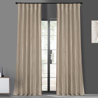 Exclusive Fabrics Exclusive Fabric Faux Silk Taffeta Solid Blackout Curtain (1 Panel)