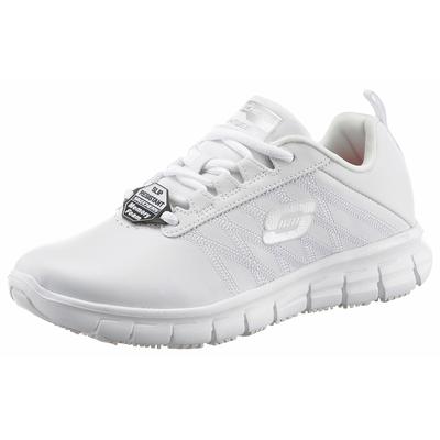 Berufsschuh SKECHERS "Sure Track Erath Schnürschuh" Gr. 39, weiß, 39, Textil, Leder, Schuhe, Schnürschuh für Gastronomie,Pflege mit rutschhemmender Laufsohle