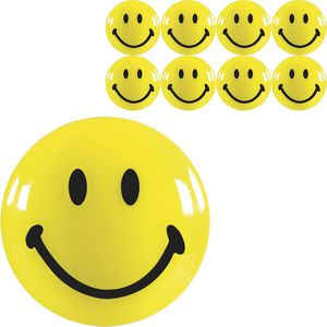 Magnetoplan Magnete 16671 Smileys, gelb, Ø 20 mm, Höhe 14 mm, 8 Stück