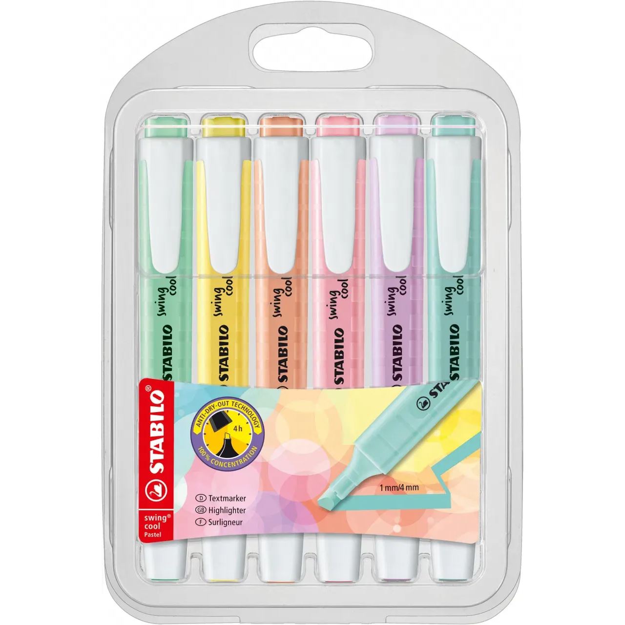STABILO swing cool Pastel Textmarker farbsortiert, 6 St.