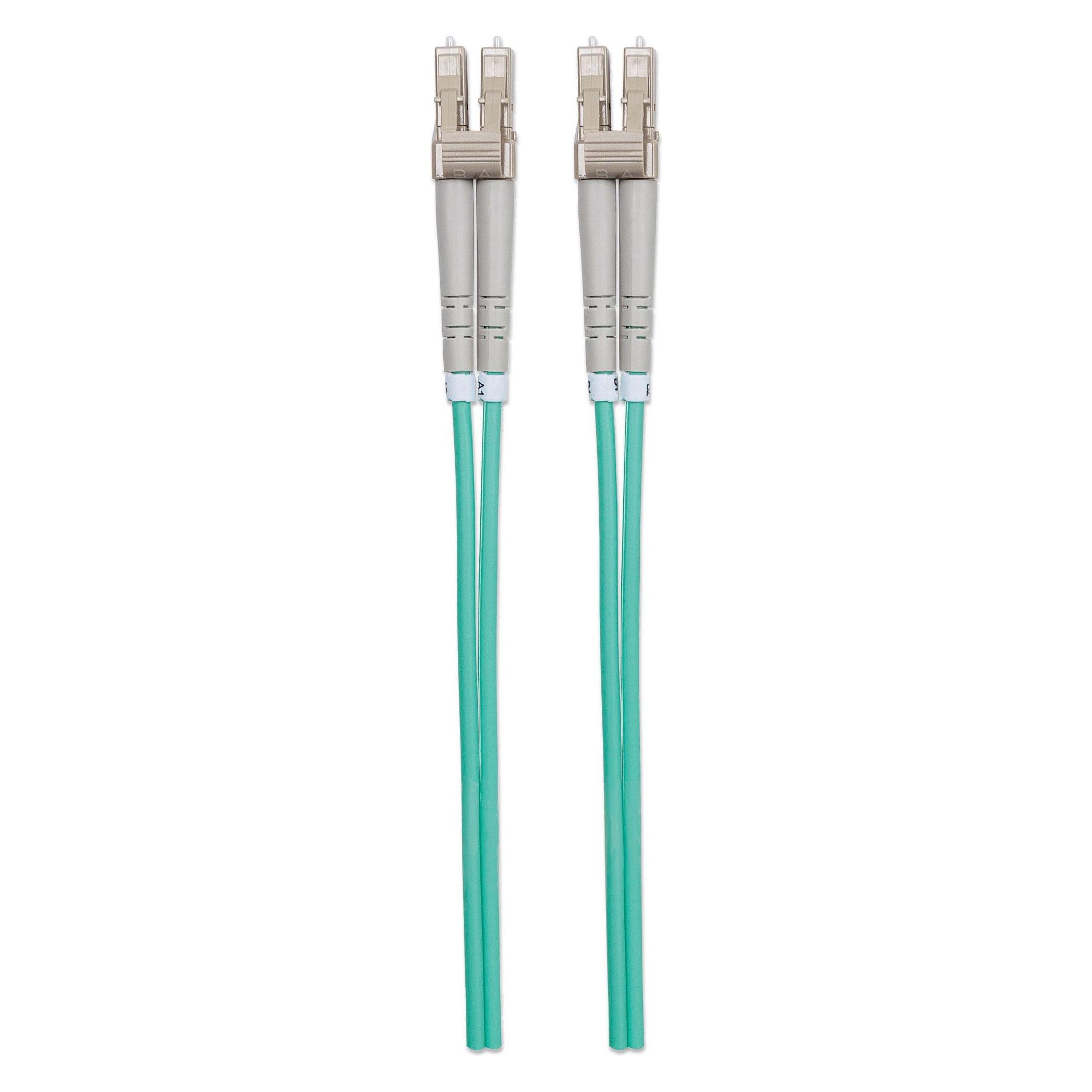 Intellinet LWL Anschlusskabel LC/LC Multimode OM3 aqua (1 m) (750868)