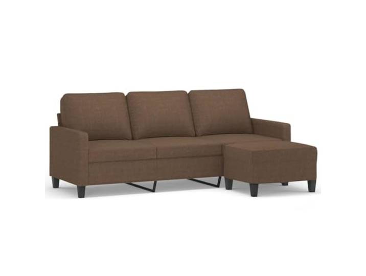 Todiikf 3-Sitzer Sofa mit Hocker 180 cm Polstersofa Braun Gemütliche Couchgarnitur mit flexiblem Fußhocker für Ihr Wohnzimmer. Dick gepolstert für hervorragenden Sitzkomfort.