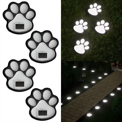 Inspired Finds Solar Paw Print LED Garden Lights Waterproof Outdoor Pathway Lawn Decor white Light