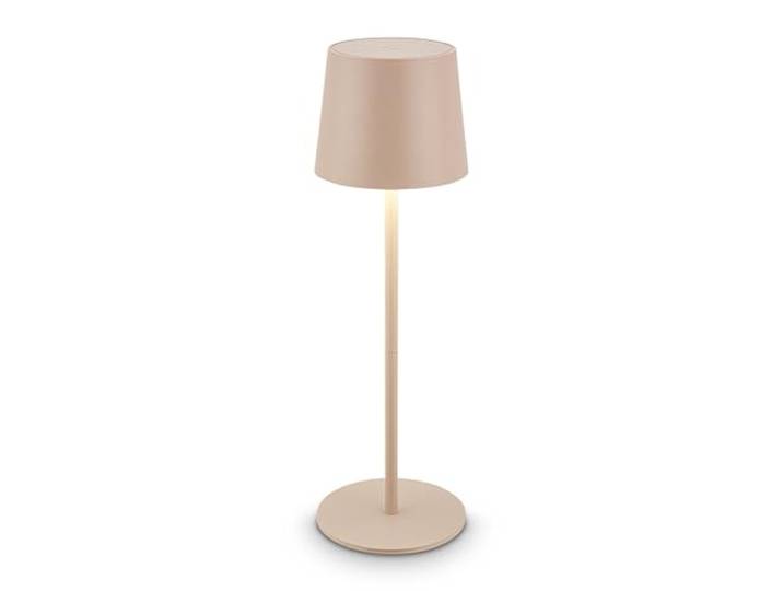BRILONER - LED Tischlampe kabellos IP44 mit Touch, dimmbar, Akku & Lichtquelle tauschbar, Nachttischlampe, Leselampe, LED Lampe, Campinglampe, Tischleuchte, Akkulampe, Outdoor, 11x34,5 cm, Beige