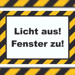 HB-Druck Licht aus Fenster zu Aufkleber A8 (52x74mm)