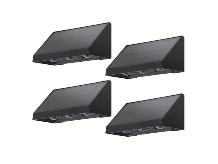 Nettlife Aussen-Wandleuchte Bernhard II 14/5.7/5cm(4er-set), Schwarz, Kunststoff, LED integrated, 5.7x5x14 cm, Lampen & Leuchten, Außenbeleuchtung, Außenwandleuchten