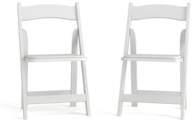 Flash Furniture Wood Folding Chair with Vinyl Padded Seat (Set of 2)