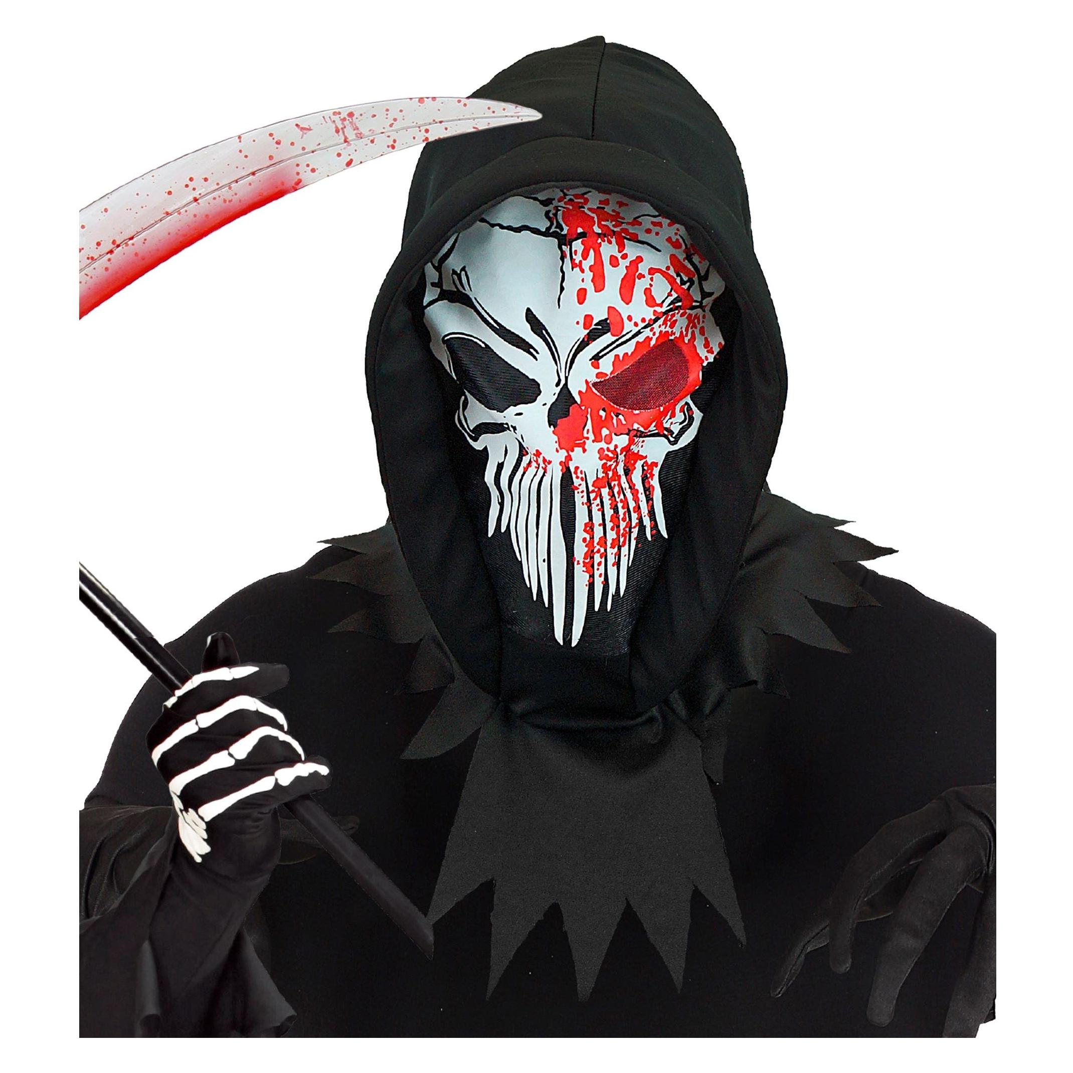 Magni WIDMANN Maske Blutiger Sensenmann mit Kapuze Mehrfarbig (12011)