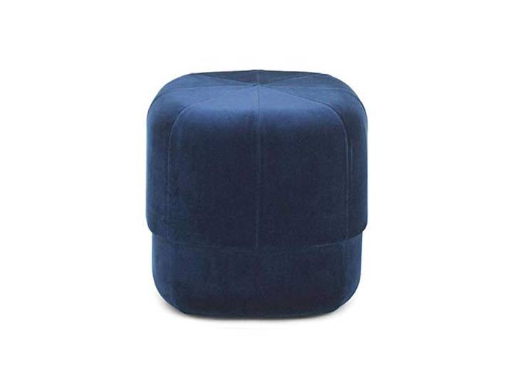 IXMLDAXD Der Stuhl, Soft Velvet Round Ottoman - Orange Padded Coffee Table Footstool for Living Room & Bedroom Extra Seating(Navy Blue,40x40x46cm(16x16x18inch))