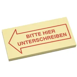 inFo Haftmarker »Bitte hier Unterschreiben« 70 x 35 mm gelb, 7x3.5 cm