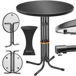 KESSER® Gastro Stehtisch klappbar - Gastronomie Bistrotisch rund - Wetterbeständiger Klapptisch Gartentisch - Runder Partytisch - Hitzebeständig - Stabil und sicher