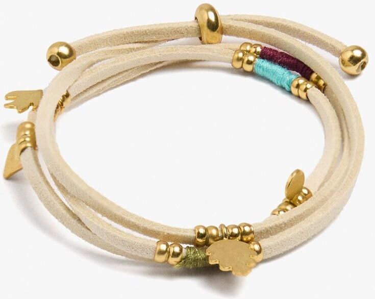 Parfois Pulsera de cordón con charms decorativos. Multicolor