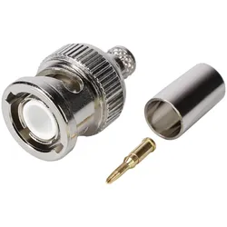 HICON BNC Crimp-Kabelstecker, gerade, nickelfarben