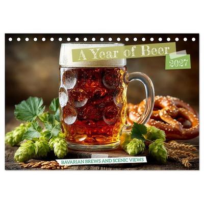 A Year of Beer - Bavarian Brews and Scenic Views (Desk Calendar 2027 DIN A5 landscape), CALVENDO 12 Month DeskCalendar