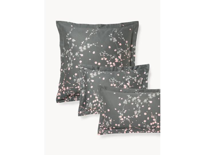 Taie d'oreiller en satin de coton à motif floral Sakura