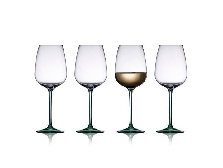 Weinglas Lyngby Vienna 4 Stück, 53 cl , grün, H:23,5cm, Glas, Trinkgefässe, Weinglas