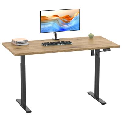 Schreibtisch VCM "Schreibtisch höhenverstellbar Lona 140x50", braun (schwarz, honig, eiche), B:140cm T:50cm, Tische, Schreibtisch
