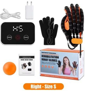 Inspired Finds Upgraded Rehabilitation Robot Gloves Stroke Recovery Hand Trainer For Hemiplegia, Finger Exercise & Therapy Support right S
