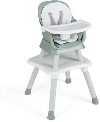 Costway 6-in-1 Convertible Baby High Chair with Adjustable Removable Tray-Green