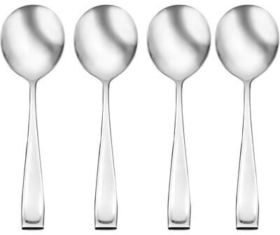 Oneida Moda Fine Flatware Soup Spoons, Set Of 4