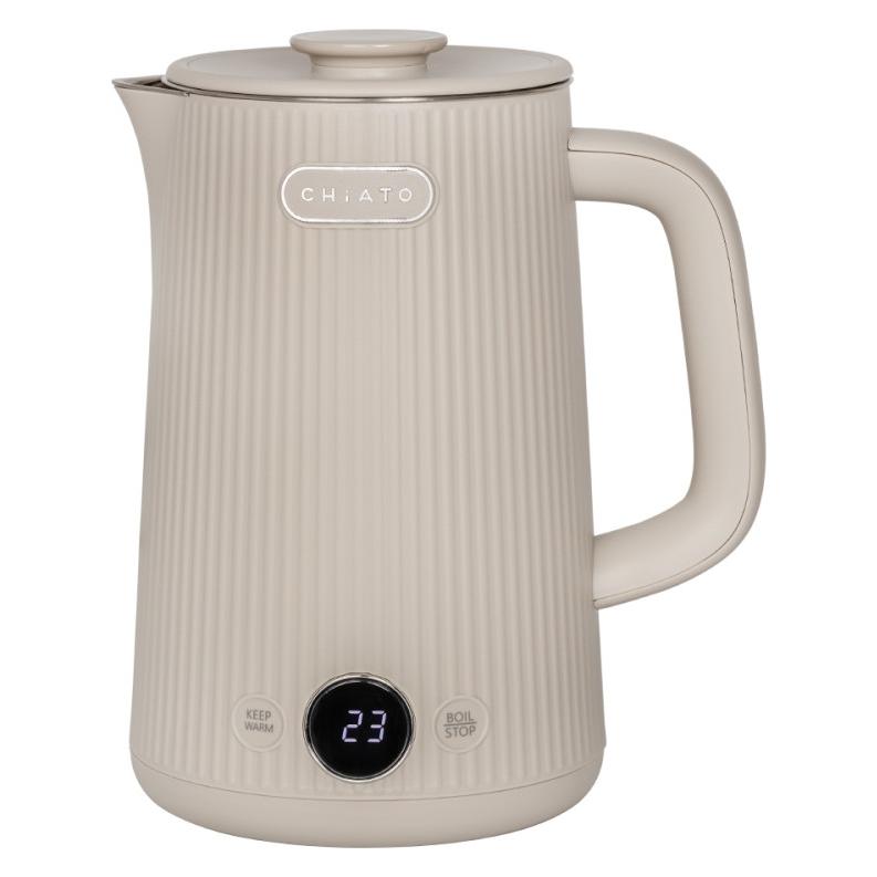 CHiATO heatPLAY Groove Wasserkocher, 1,7 l - hellbeige (1.70 l) (Chigrooveketsnd)