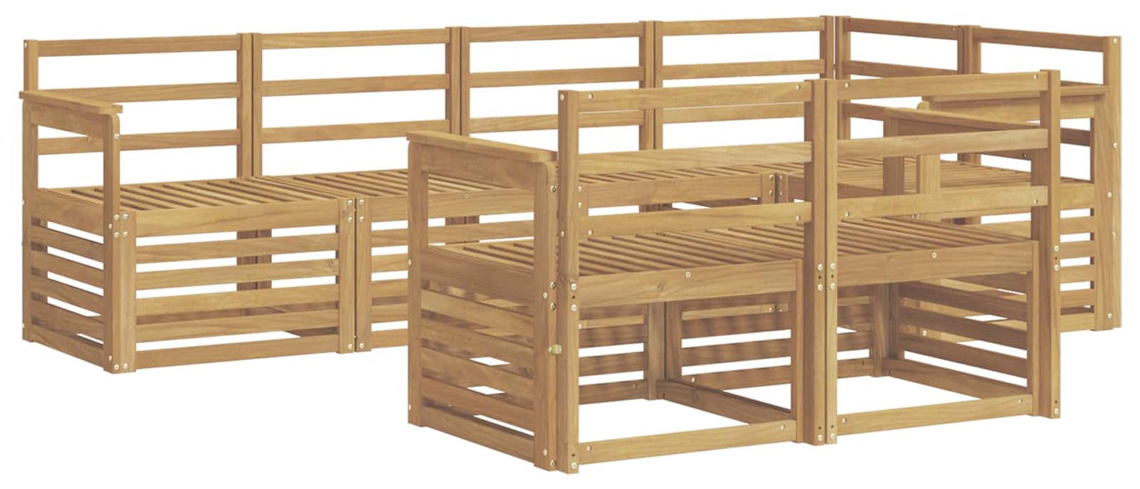 Gartenmöbel-Set, 7-teilig, weiß, 247 x 128,5 x 73 cm