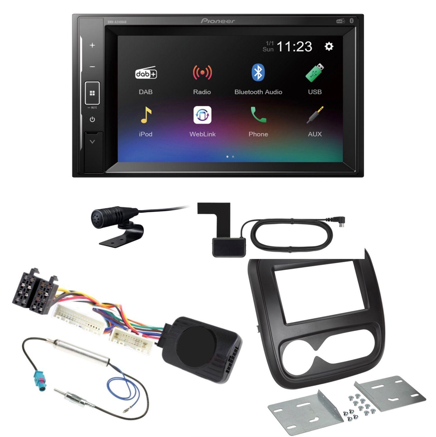 Pioneer DMH-A240DAB Bluetooth USB DAB+ Autoradio Einbauset für Opel Vivaro B