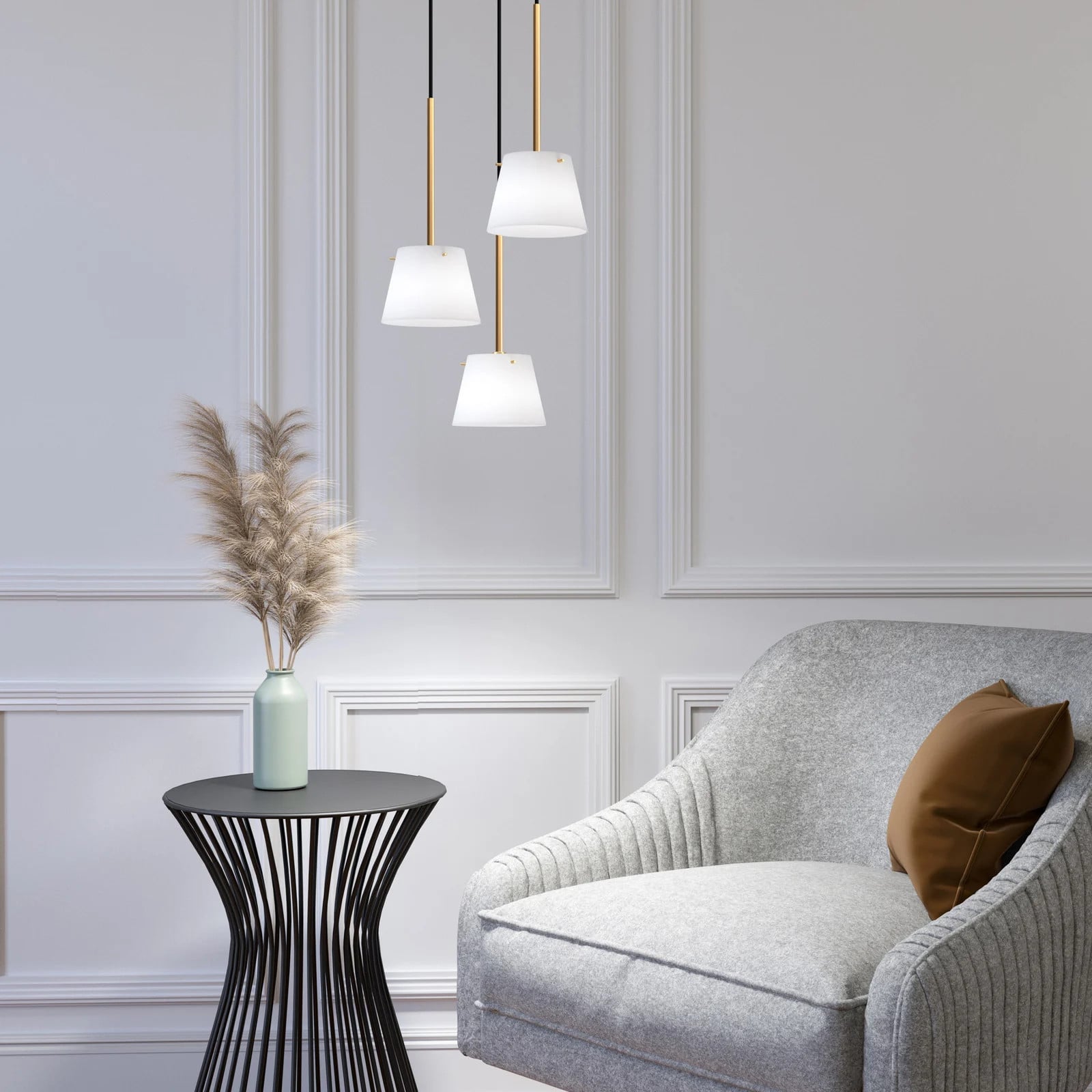 Herstal Gil il Grande Hanglamp - Satin/Messing - Glas