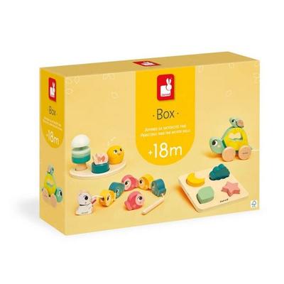 Entwicklungsbox mit 4 Spielzeugen ab 18 Monaten – Ziehspiel, Musik u. Puzzle
