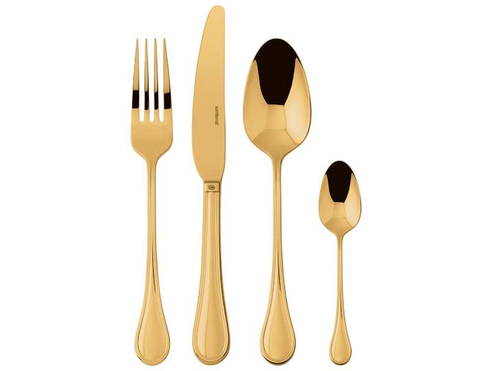 Sambonet Besteck-Set, Goldfarben, Metall, 24-teilig, DIN EN ISO 14001, DIN EN ISO 50001, DIN EN ISO 9001, Besteck, Besteck-Sets