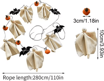 Inspire Picks Halloween Ghost Garland Spooky Hanging Decor For Farmhouse Parties And Scary Displays a