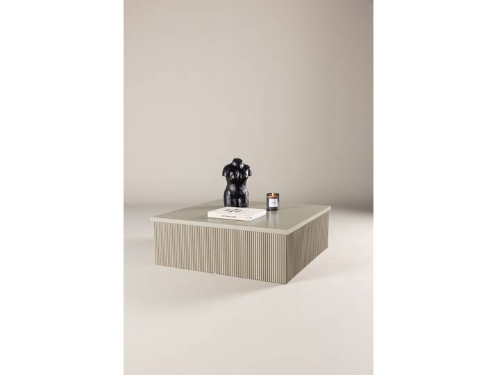 Couchtisch VENTURE HOME, beige (beige, beige, beige), B:90cm H:30cm T:90cm, Tische, Couchtisch, Sofatisch, MDF, quadratisch, niedrig, geräumig, einladend