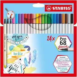 Stabilo, Malstifte, Pen 68 brush Premium-Filzstift (24x)