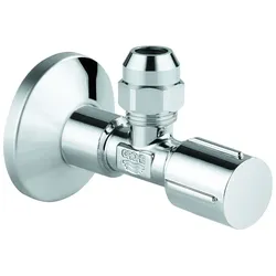Grohe Eckventil 22037 1/2x3/8'' Rosette Metallgriff Quetschverschr. 10mm chrom, 22037000 22037000