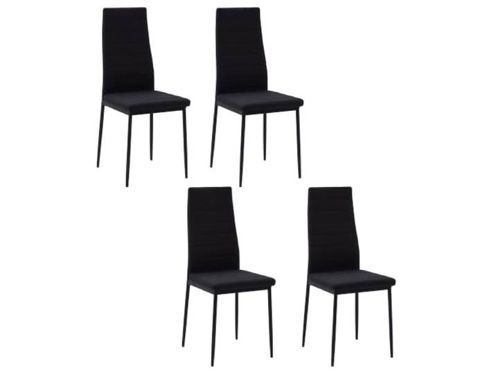 HOMCOM Moderne Esszimmerstühle 4er-Set, Leinenstoff, Metallbeine Schwarz Kanalsteppung, Metallbeine, für Wohnzimmer, Esszimmer, Schlafzimmer