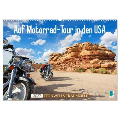 Auf Motorrad-Tour in den USA (Wandkalender 2027 DIN A2 quer), CALVENDO Monatskalender