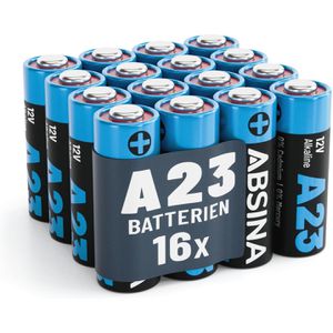 Absina Batterien Alkaline, 12V, A23 / MN21 / V23GA, 16 Stück