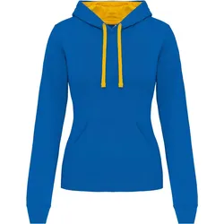 Kariban Damen Kontrast Kapuzen Sweater Hoodie K465 light royal blue/yellow M