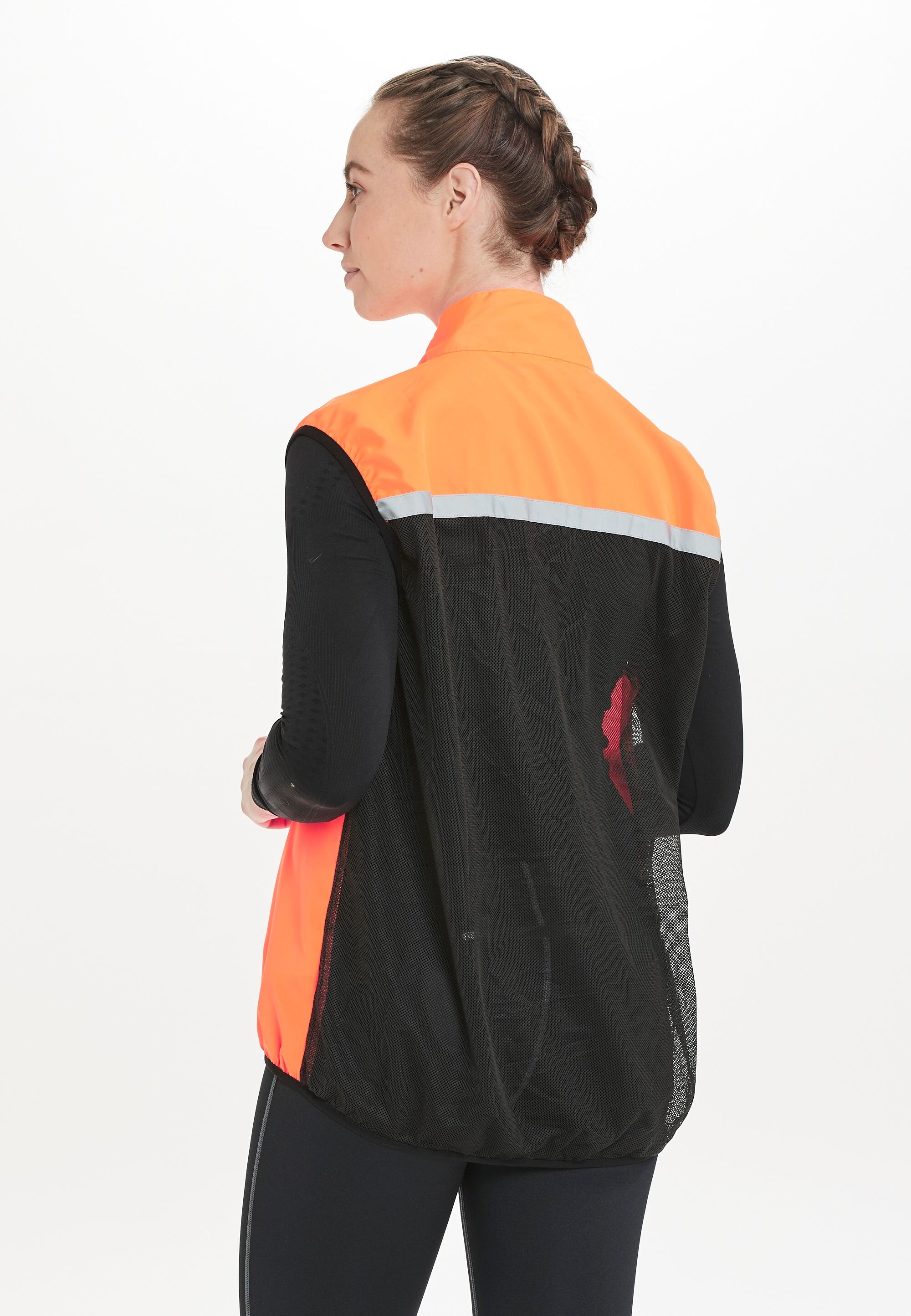 Funktionsweste ENDURANCE "Sindry", Herren, Gr. L, orange (orange, schwarz), 100% Polyester, normal, Westen Funktionsweste, mit top Sichtbarkeit im Dunkeln