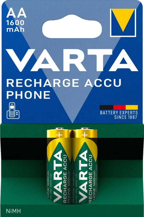 Varta Phone HR6 Nickel-Metall-Hydrid AA Mignon Akku 1600 mAh 2er Pack