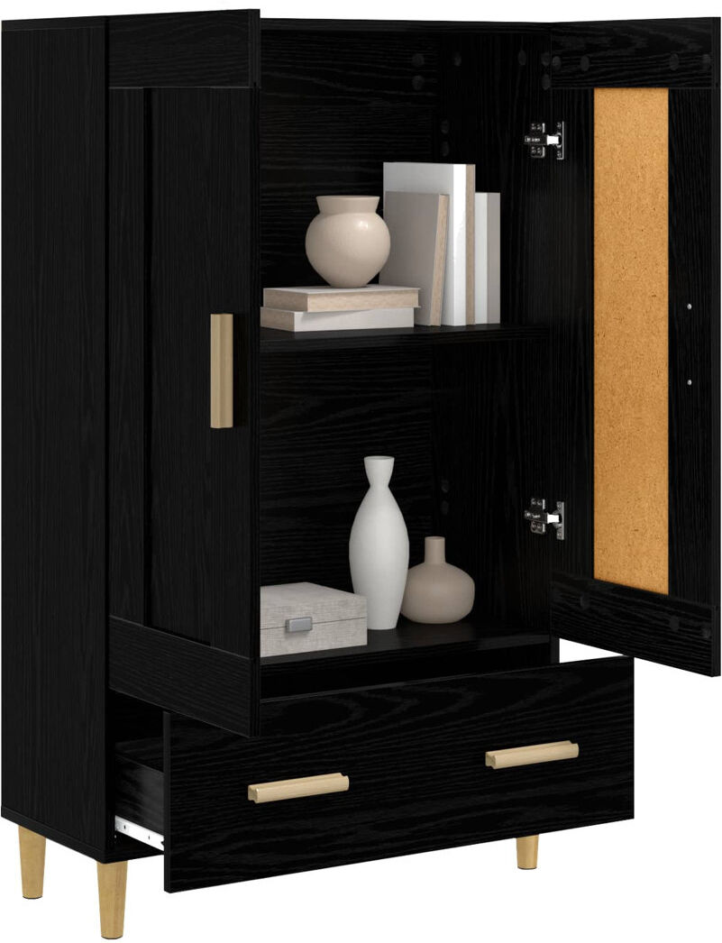 Brayden Studio 70 cm W Highboard Black Oak 115cm H X 70cm W X 31cm D