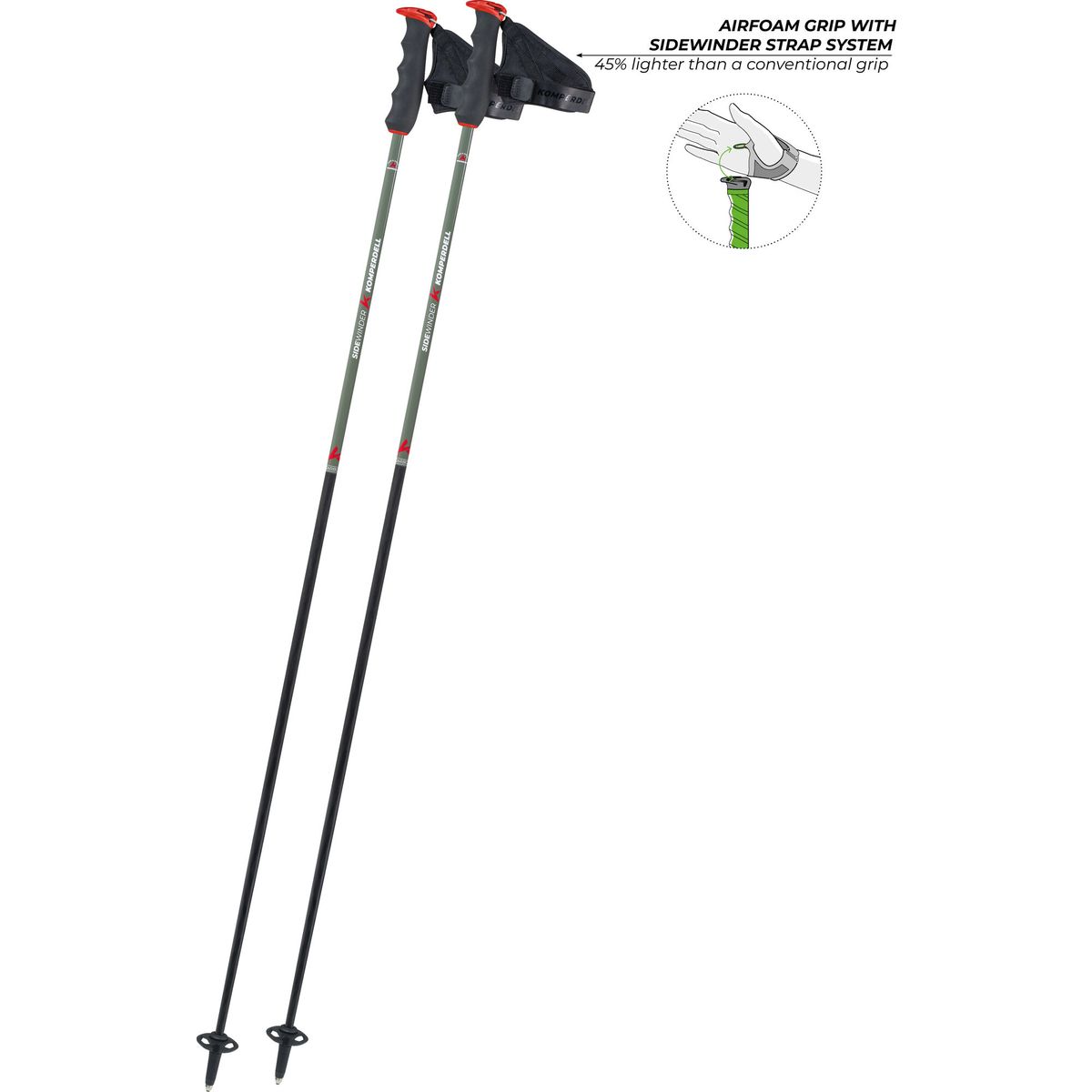 Komperdell Sidewinder Carbon carbon/olive (10) 120 1463402-10-120