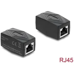 DeLOCK Adapter Kupplung RJ45 Buchse zu Buchse Cat.6 geschirmt schwarz